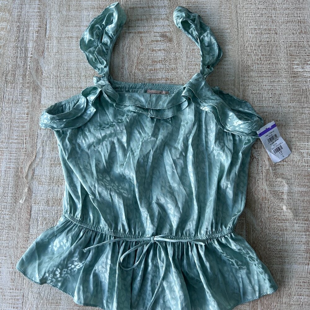 Bloomfield Satin Tank Top/Blouse/Shirt Turquoise Green XL NWT*